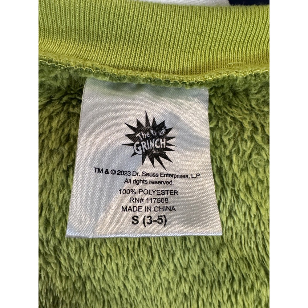 Dr. Seuss The Grinch Fleece Sweatshirt Lime Green Holiday Pullover Small - Picture 6 of 6
